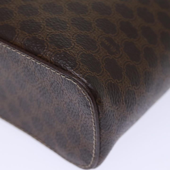 Celine Macadam Canvas Vanity Hand Bag PVC Brown Auth yk12373