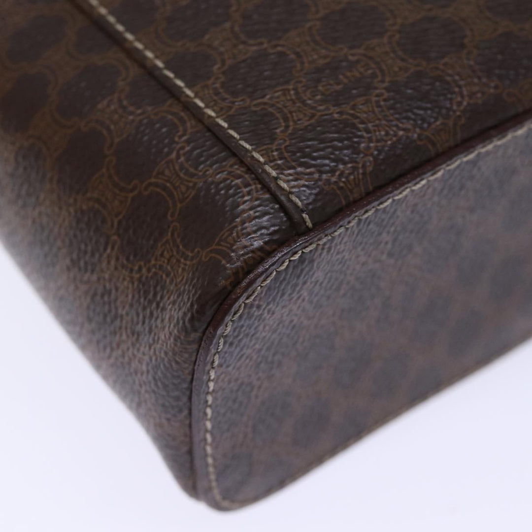 Celine Macadam Canvas Vanity Hand Bag PVC Brown Auth yk12373