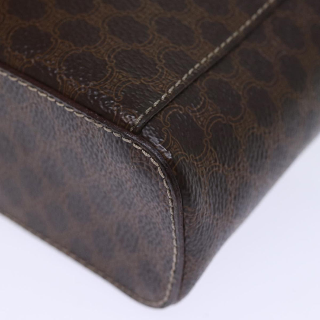 Celine Macadam Canvas Vanity Hand Bag PVC Brown Auth yk12373