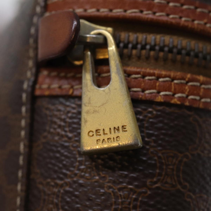 Celine Macadam Canvas Vanity Hand Bag PVC Brown Auth yk12373