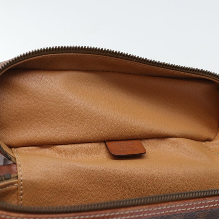 Celine Macadam Canvas Vanity Hand Bag PVC Brown Auth yk12373