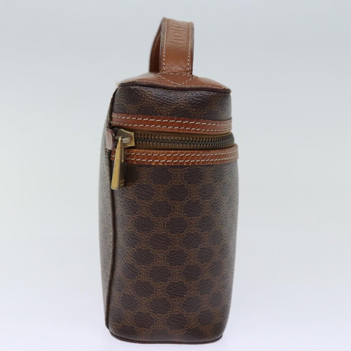Celine Macadam Canvas Vanity Hand Bag PVC Brown Auth yk12373