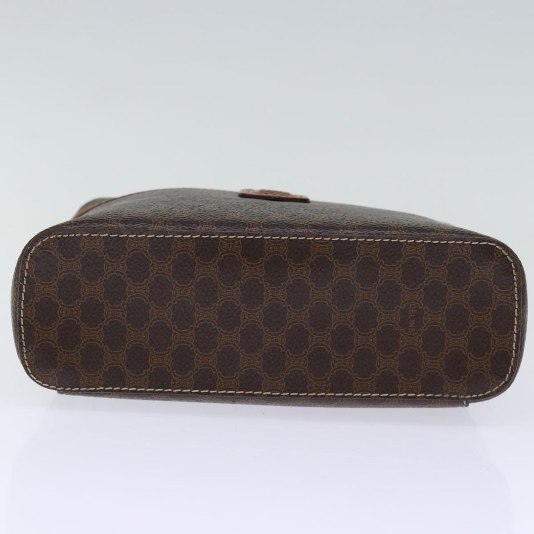Celine Macadam Canvas Vanity Hand Bag PVC Brown Auth yk12373