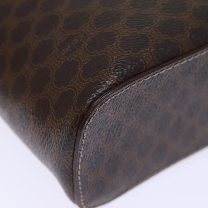 Celine Macadam Canvas Vanity Hand Bag PVC Brown Auth yk12373