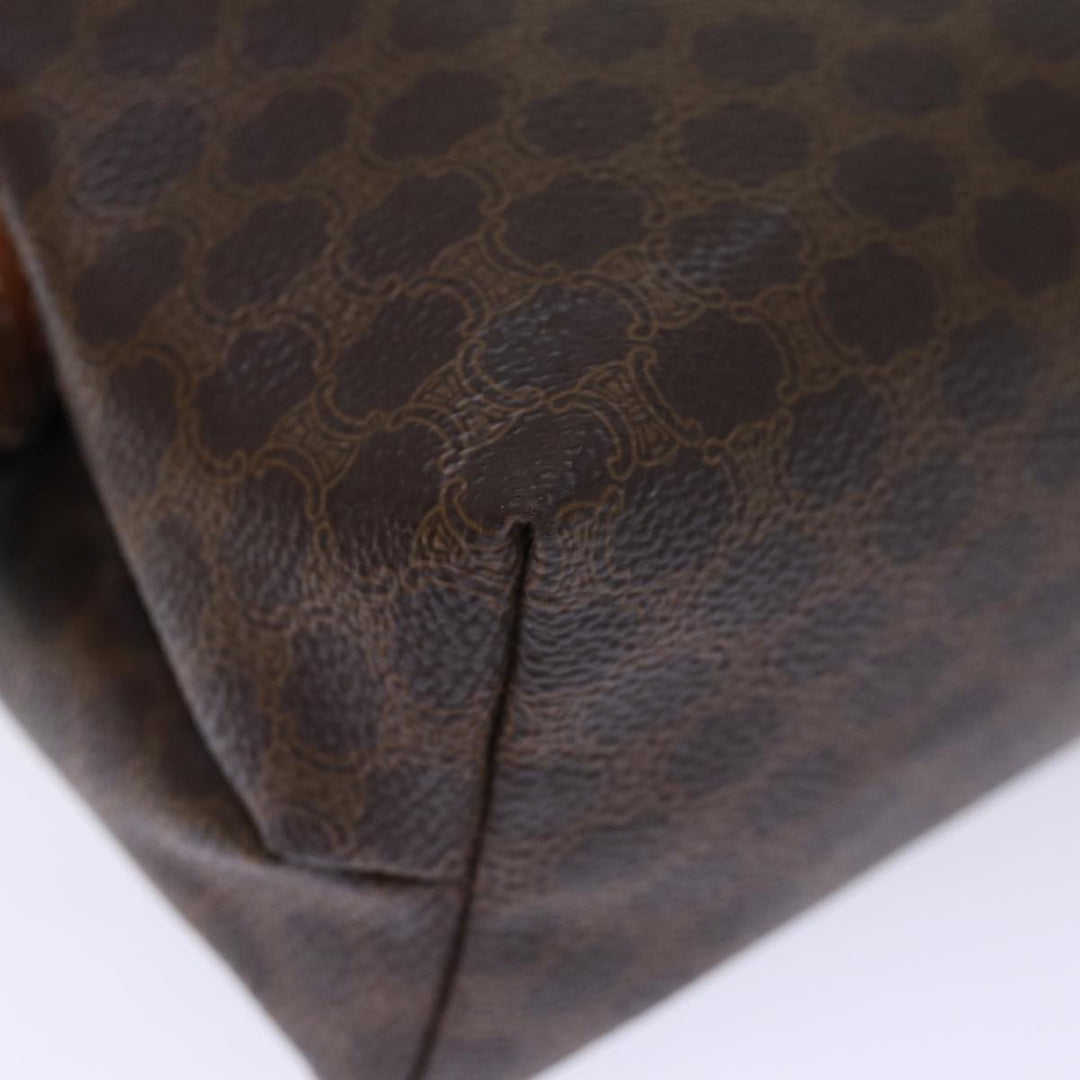 Celine Macadam Canvas Pouch PVC Brown 12385