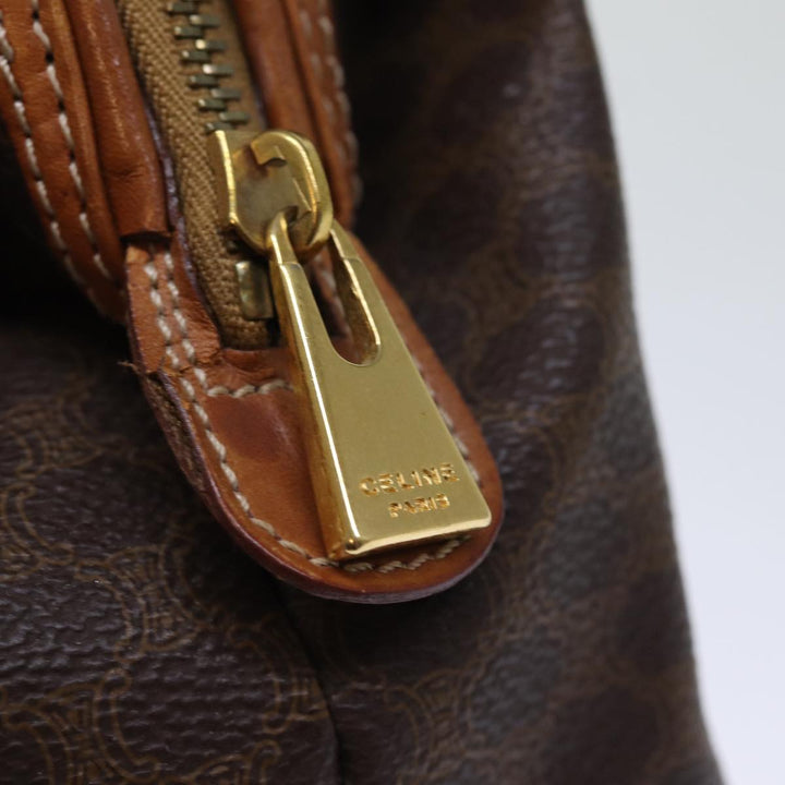 Celine Macadam Canvas Pouch PVC Brown 12385