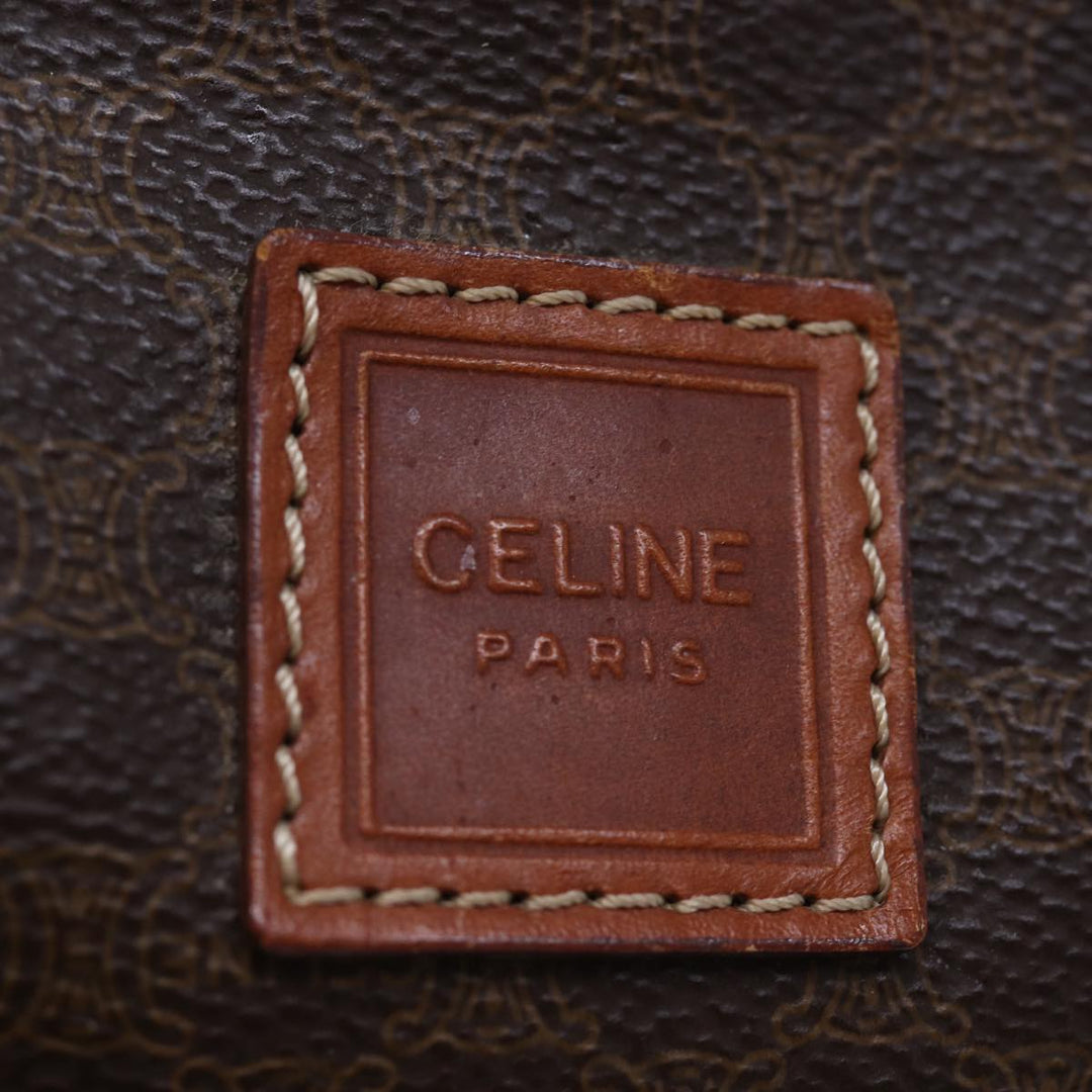 Celine Macadam Canvas Pouch PVC Brown 12385