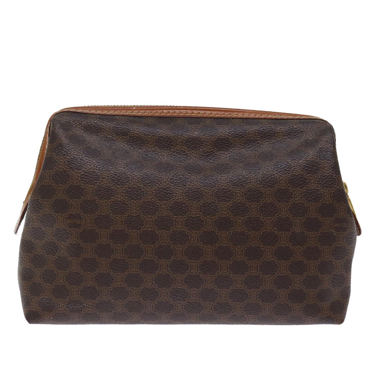 Celine Macadam Canvas Pouch PVC Brown 12385