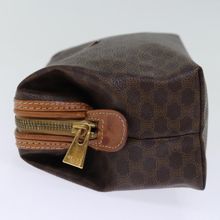 Celine Macadam Canvas Pouch PVC Brown 12385
