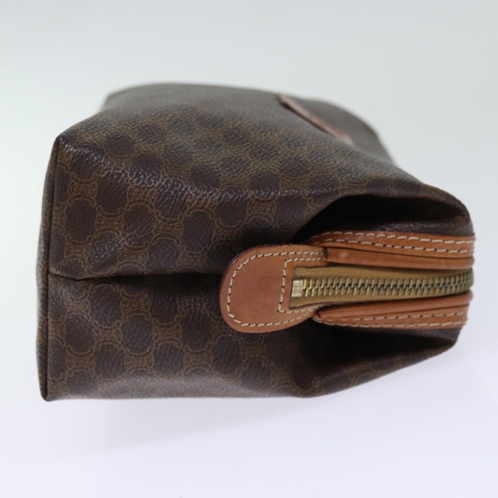 Celine Macadam Canvas Pouch PVC Brown 12385