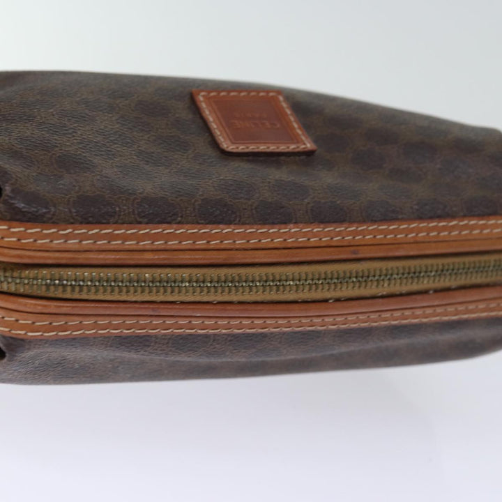Celine Macadam Canvas Pouch PVC Brown 12385