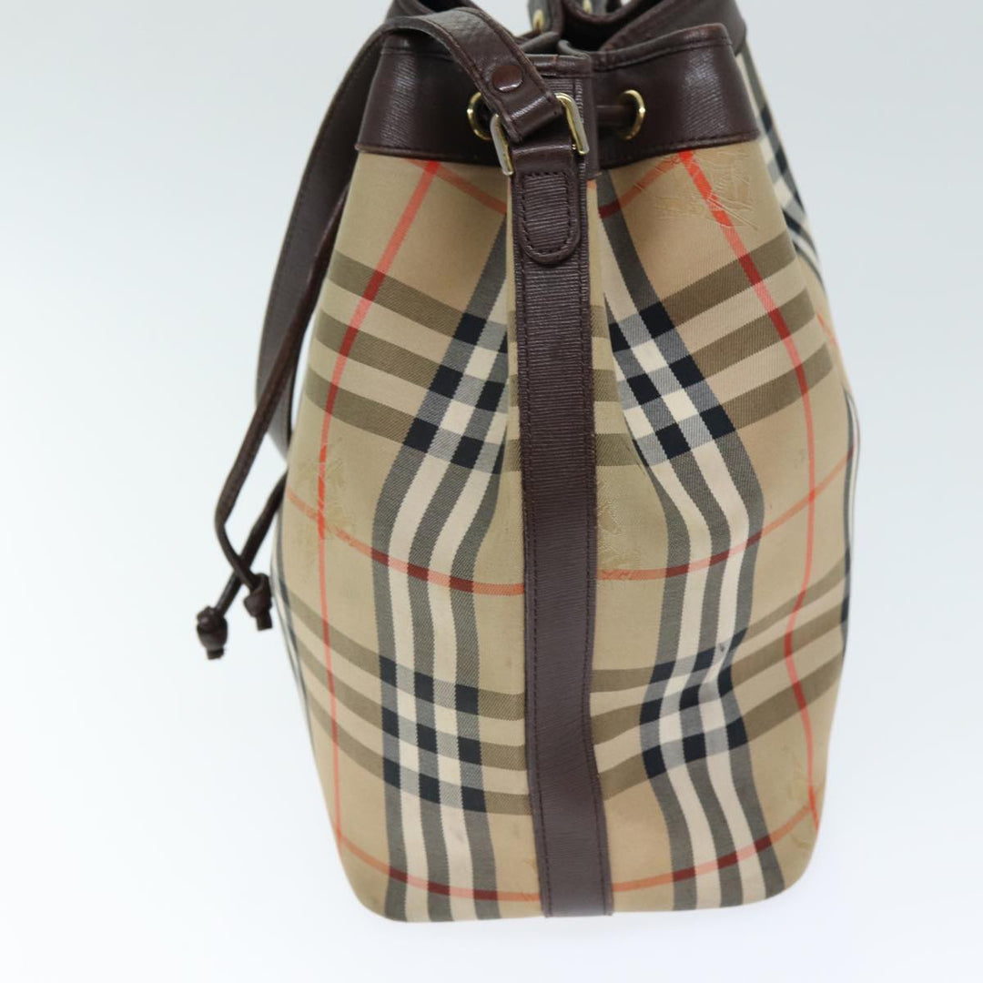 BURBERRYSs Nova Check Shoulder Bag Canvas Beige Auth yk12401