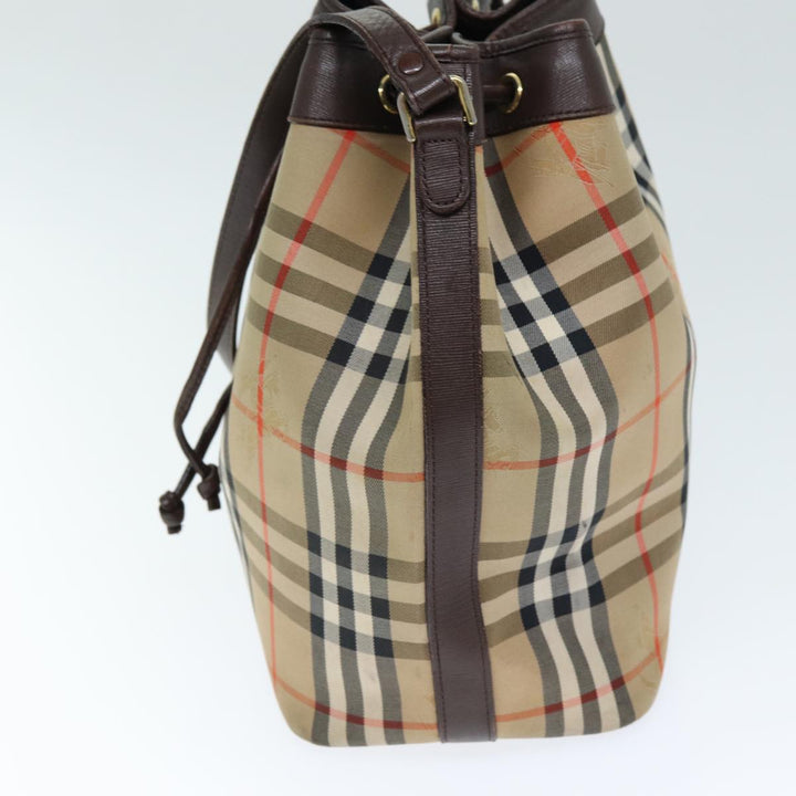 BURBERRYSs Nova Check Shoulder Bag Canvas Beige Auth yk12401