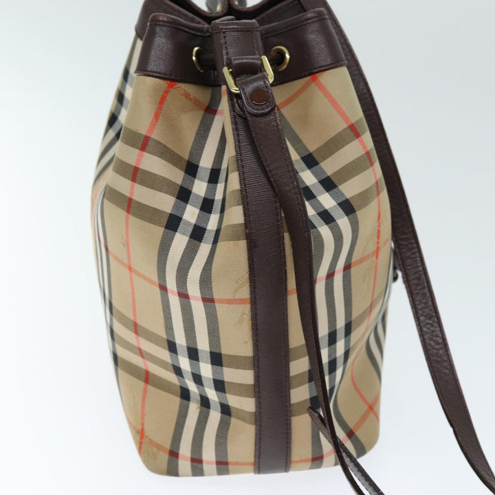 BURBERRYSs Nova Check Shoulder Bag Canvas Beige Auth yk12401