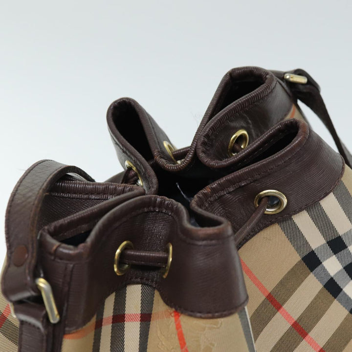 BURBERRYSs Nova Check Shoulder Bag Canvas Beige Auth yk12401