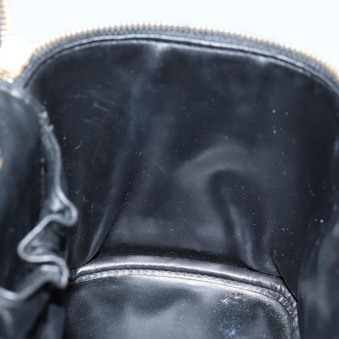 Chanel Bicolole Vanity Cosmetic Pouch Leather Black CC Auth yk12444