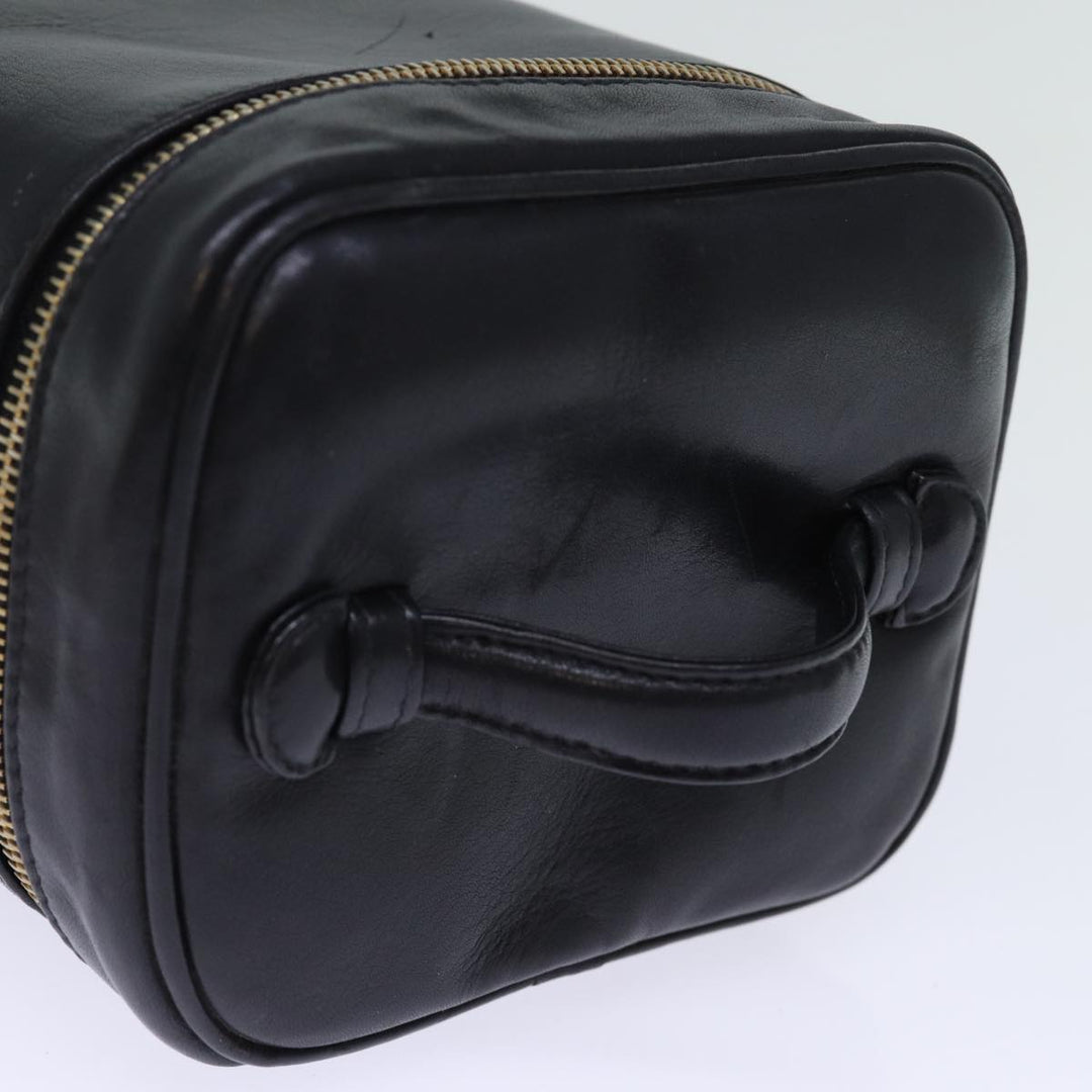 Chanel Bicolole Vanity Cosmetic Pouch Leather Black CC Auth yk12444