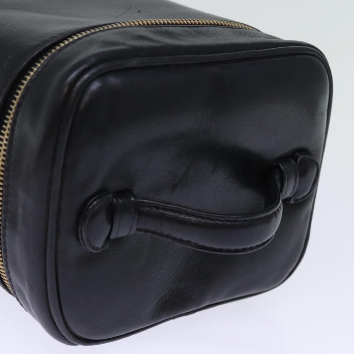 Chanel Bicolole Vanity Cosmetic Pouch Leather Black CC Auth yk12444
