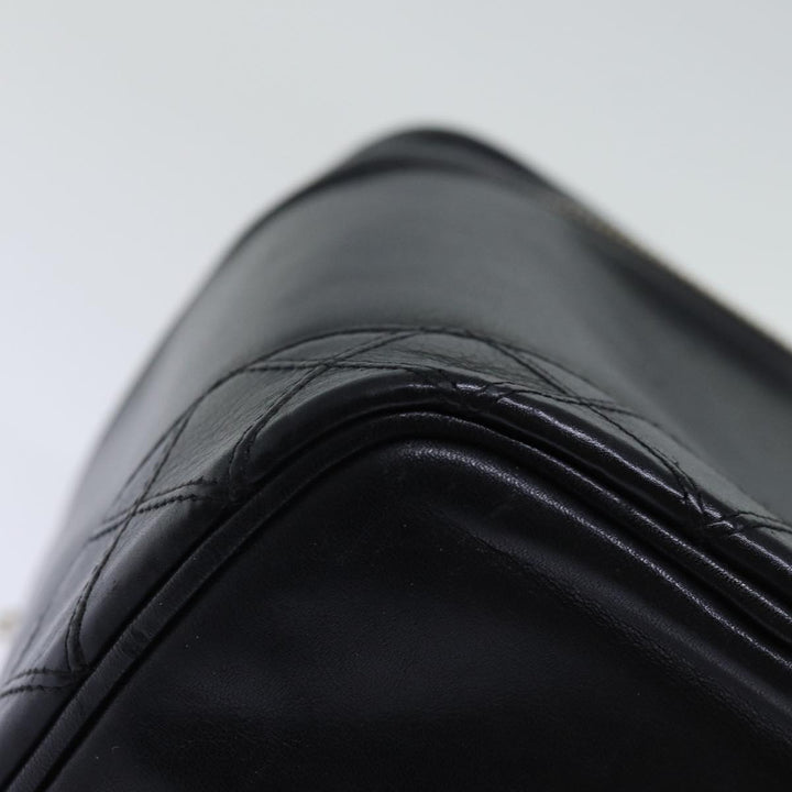 Chanel Bicolole Vanity Cosmetic Pouch Leather Black CC Auth yk12444
