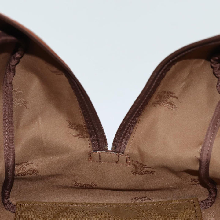 BurberrySs Nova Check Boston Bag Canvas Beige Auth yk12463