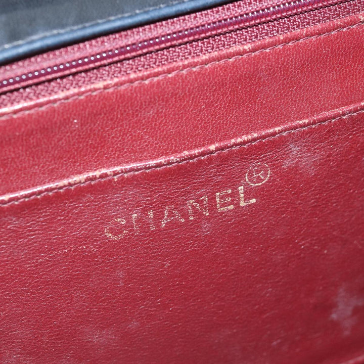 Chanel Diana Matelasse Chain Shoulder Bag Lamb Skin Black CC Auth yk12474
