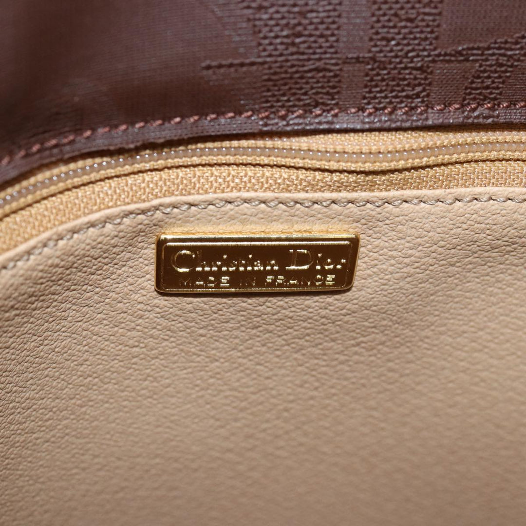 CHRISTIAN Top quality Dior Trotter Canvas Shoulder Bag PVC Brown Auth yk12486