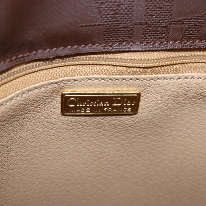 CHRISTIAN Top quality Dior Trotter Canvas Shoulder Bag PVC Brown Auth yk12486