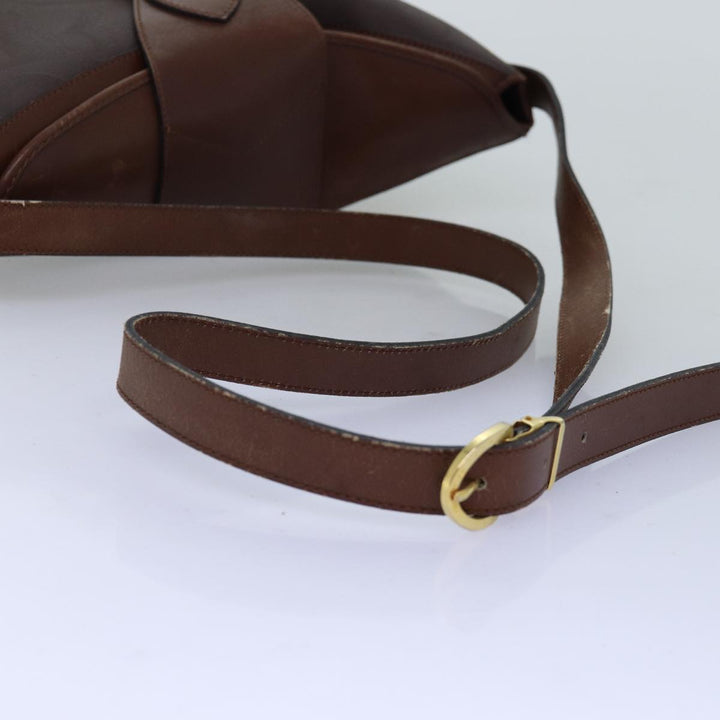 CHRISTIAN Top quality Dior Trotter Canvas Shoulder Bag PVC Brown Auth yk12486