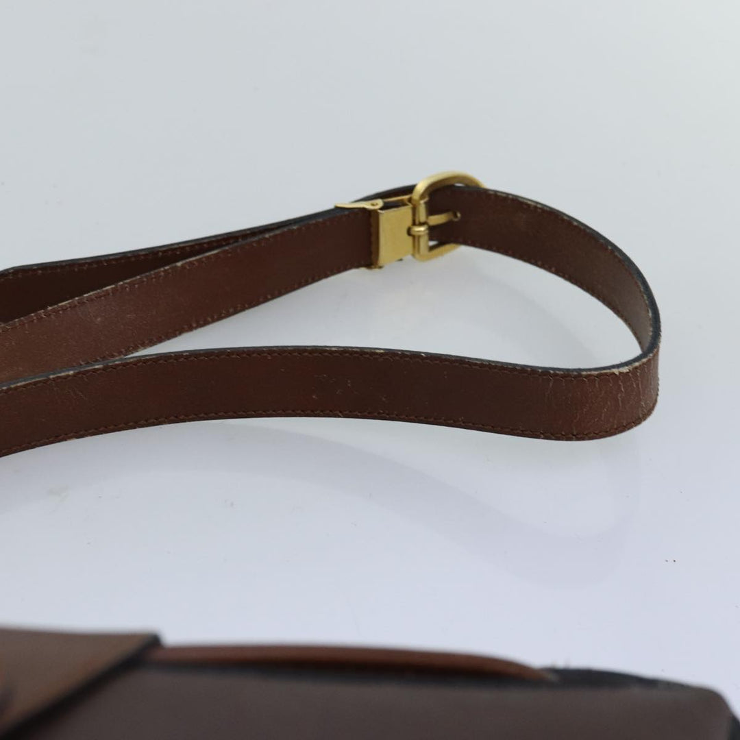 CHRISTIAN Top quality Dior Trotter Canvas Shoulder Bag PVC Brown Auth yk12486