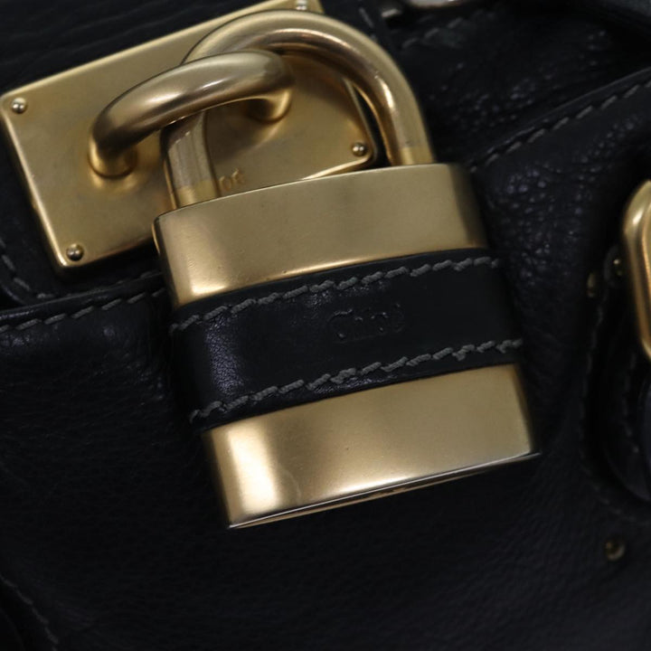 Chloe Paddington Hand Bag Leather Black yk12511