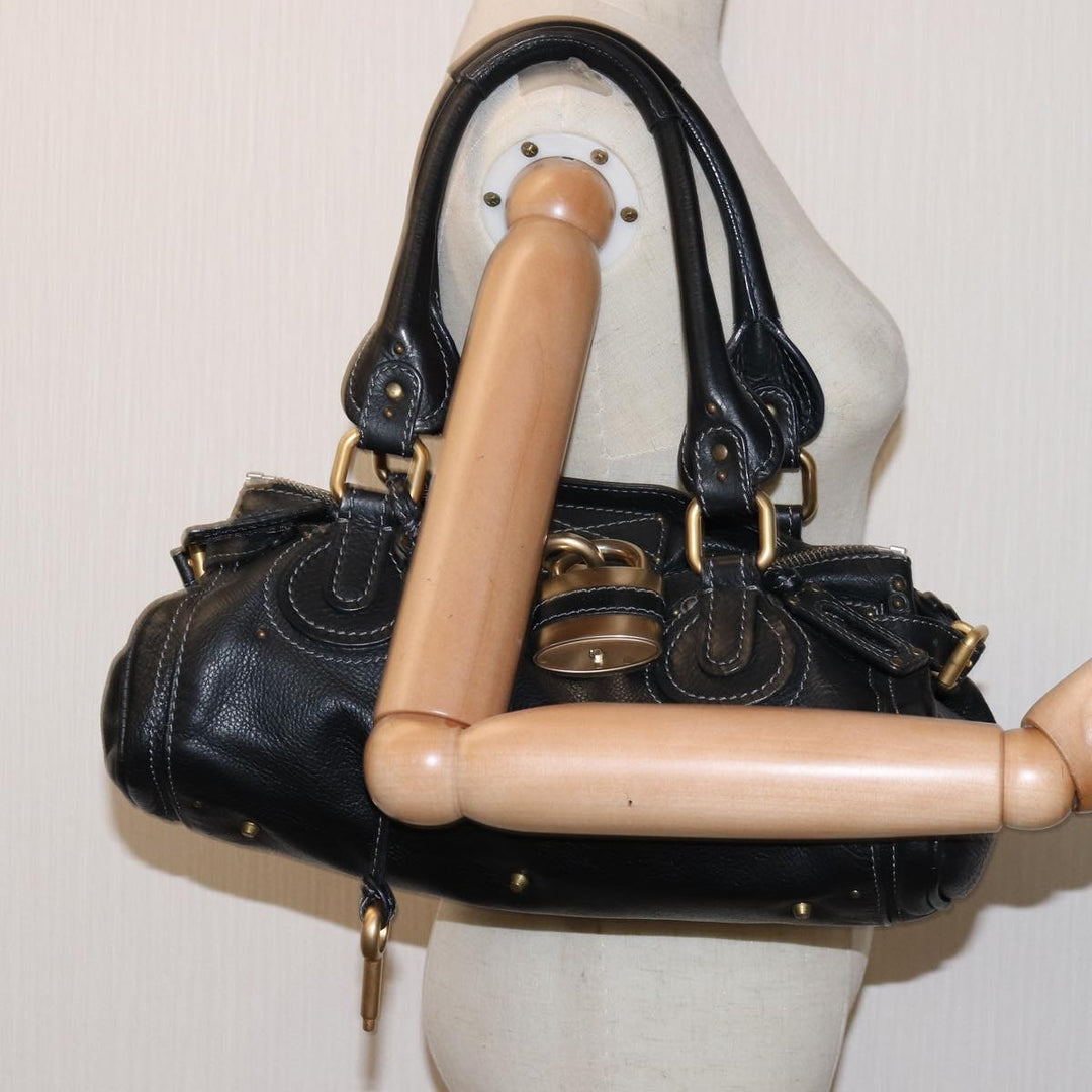 Chloe Paddington Hand Bag Leather Black yk12511