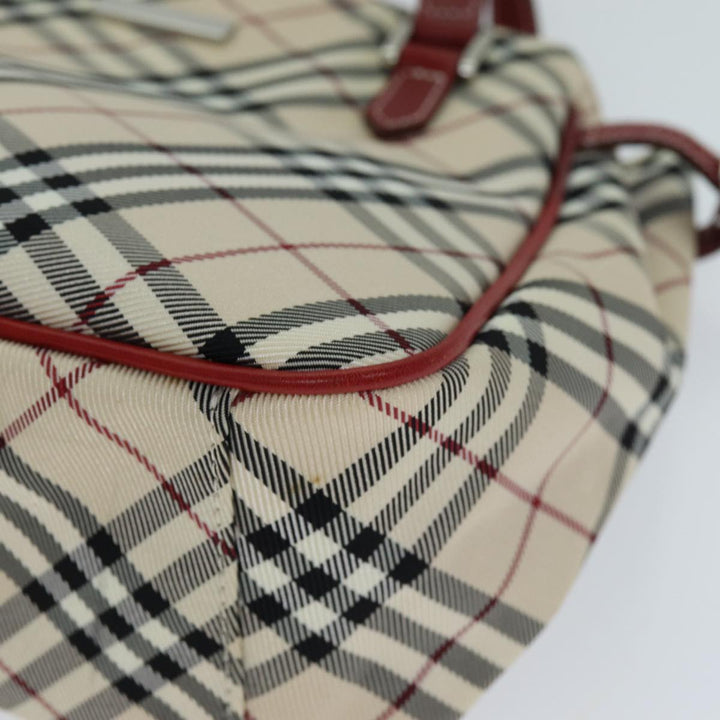 Burberry Nova Check Blue Label Hand Bag Nylon Beige Auth yk12517