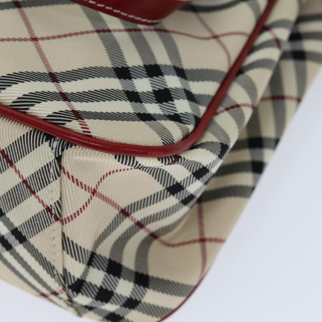 Burberry Nova Check Blue Label Hand Bag Nylon Beige Auth yk12517