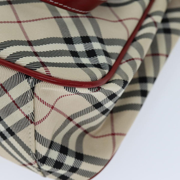 Burberry Nova Check Blue Label Hand Bag Nylon Beige Auth yk12517