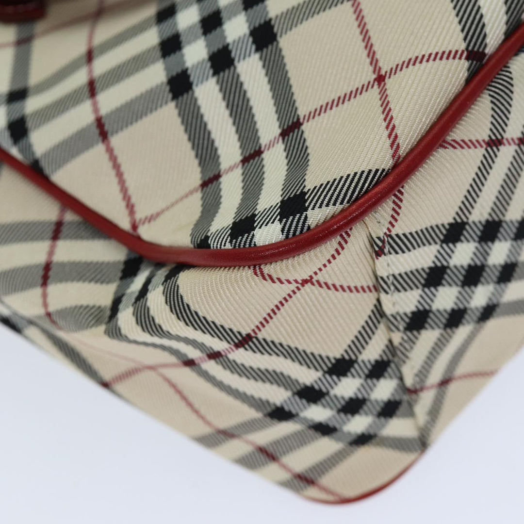 Burberry Nova Check Blue Label Hand Bag Nylon Beige Auth yk12517