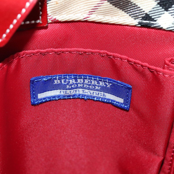 Burberry Nova Check Blue Label Hand Bag Nylon Beige Auth yk12517
