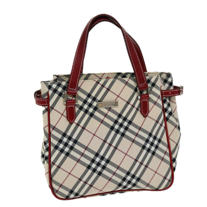 Burberry Nova Check Blue Label Hand Bag Nylon Beige Auth yk12517