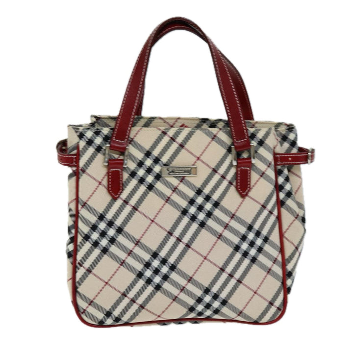 Burberry Nova Check Blue Label Hand Bag Nylon Beige Auth yk12517
