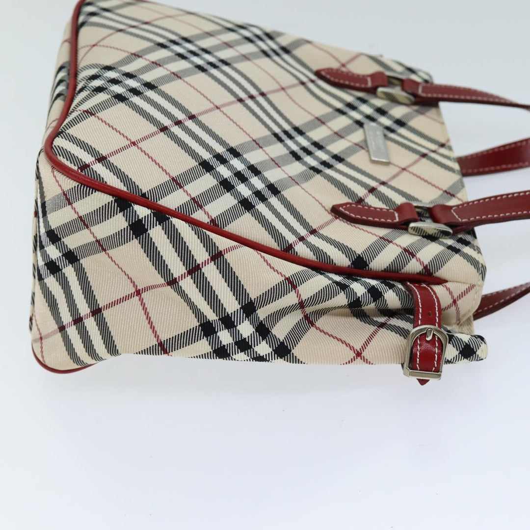 Burberry Nova Check Blue Label Hand Bag Nylon Beige Auth yk12517