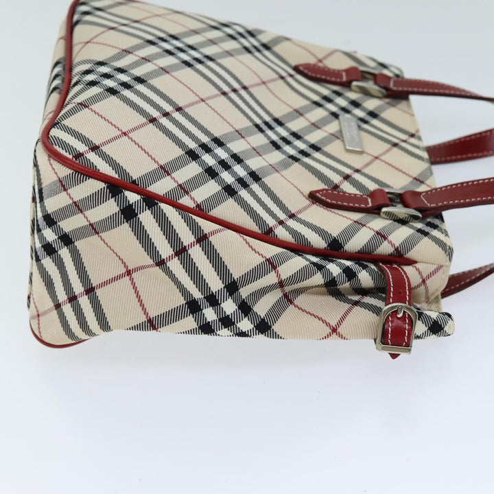 Burberry Nova Check Blue Label Hand Bag Nylon Beige Auth yk12517