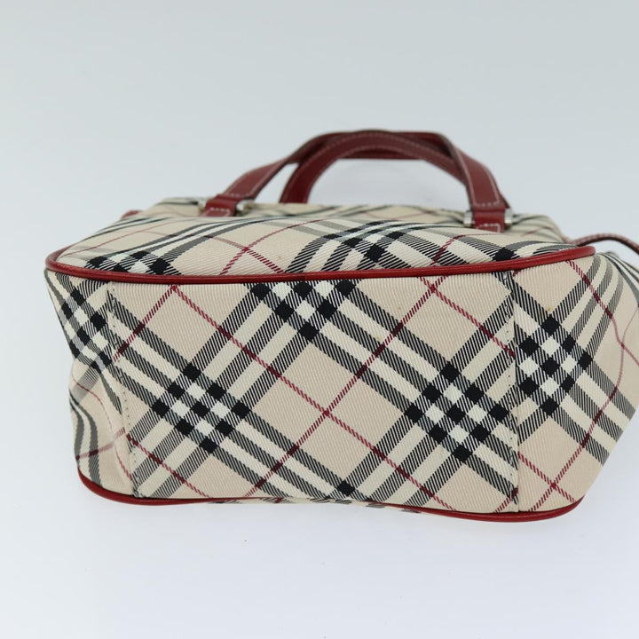 Burberry Nova Check Blue Label Hand Bag Nylon Beige Auth yk12517