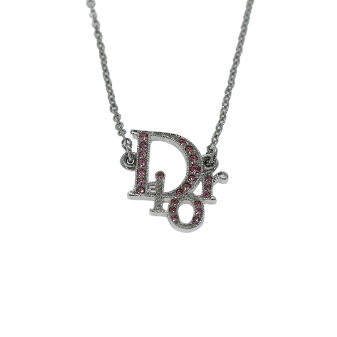 CHRISTIAN Top quality Dior Necklace metal Pink Auth yk12543