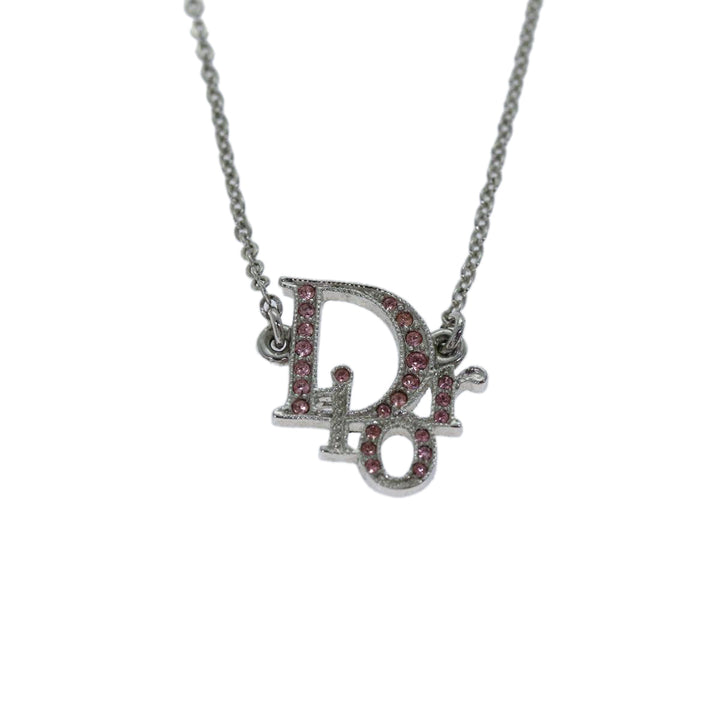 CHRISTIAN Top quality Dior Necklace metal Pink Auth yk12543