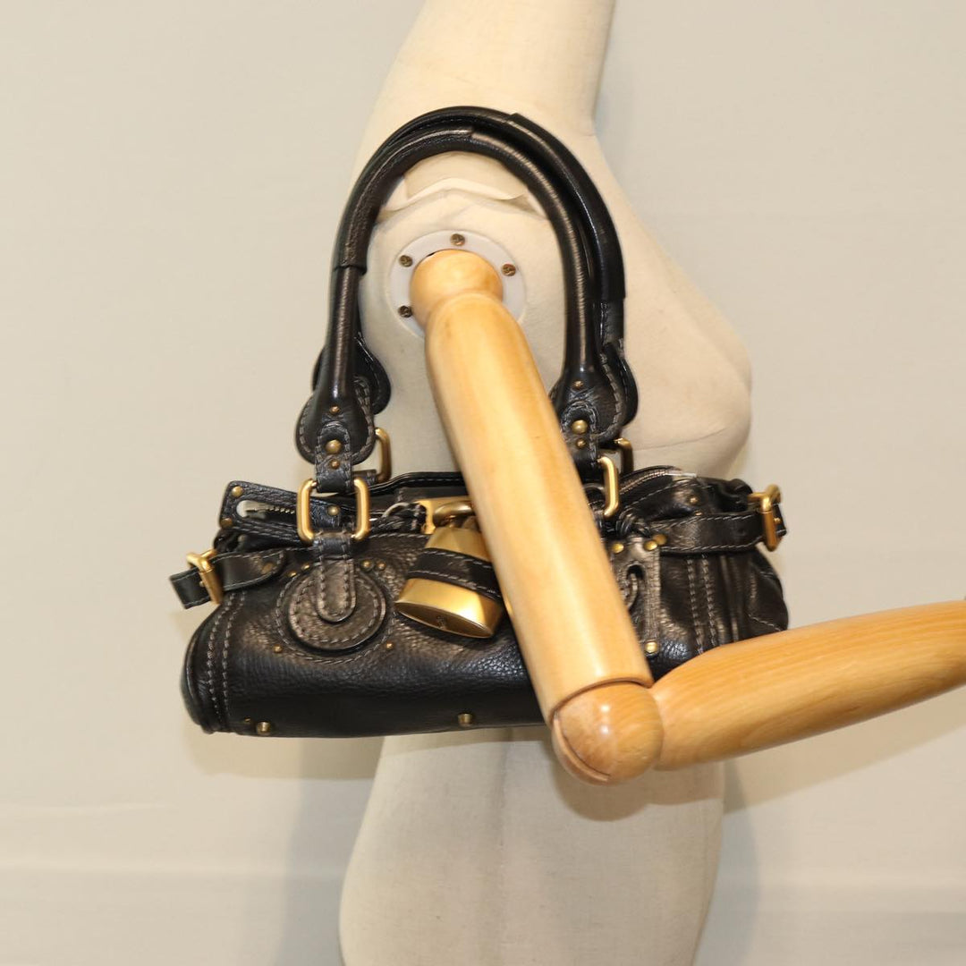 Chloe Paddington Hand Bag Leather Black yk12544