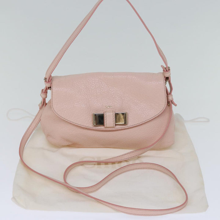 Chloe Lily Hand Bag Leather 2way Pink yk12570