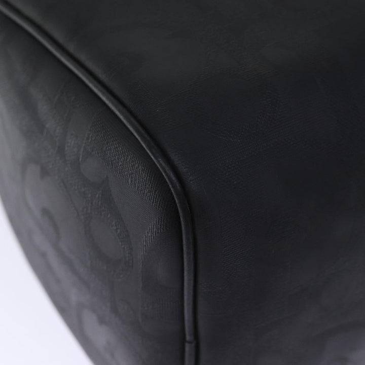 CHRISTIAN Dior Trotter Canvas Boston Bag Black Auth yk12582