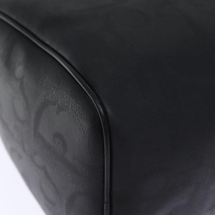 CHRISTIAN Dior Trotter Canvas Boston Bag Black Auth yk12582