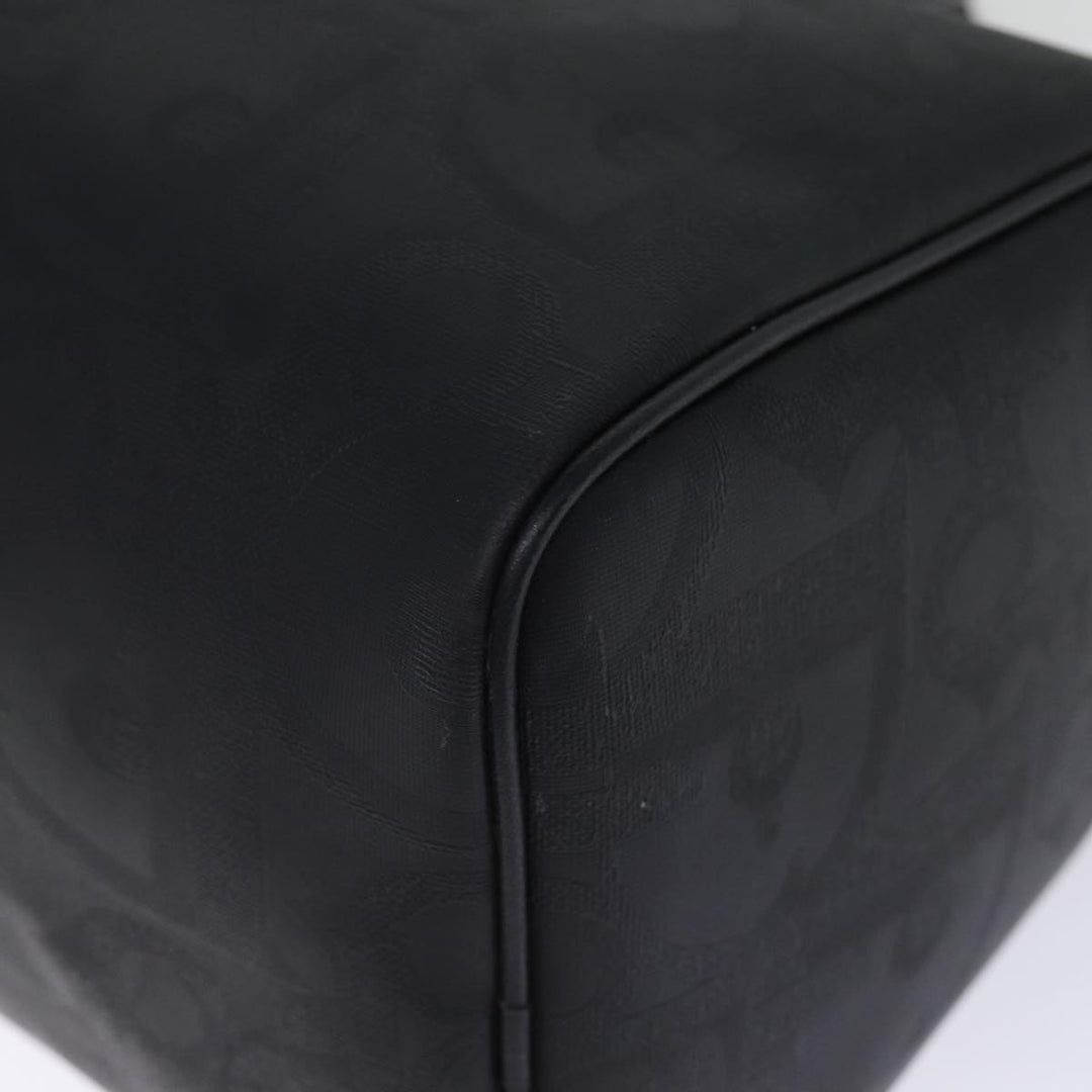 CHRISTIAN Dior Trotter Canvas Boston Bag Black Auth yk12582