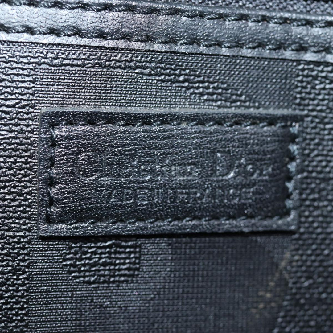 CHRISTIAN Dior Trotter Canvas Boston Bag Black Auth yk12582