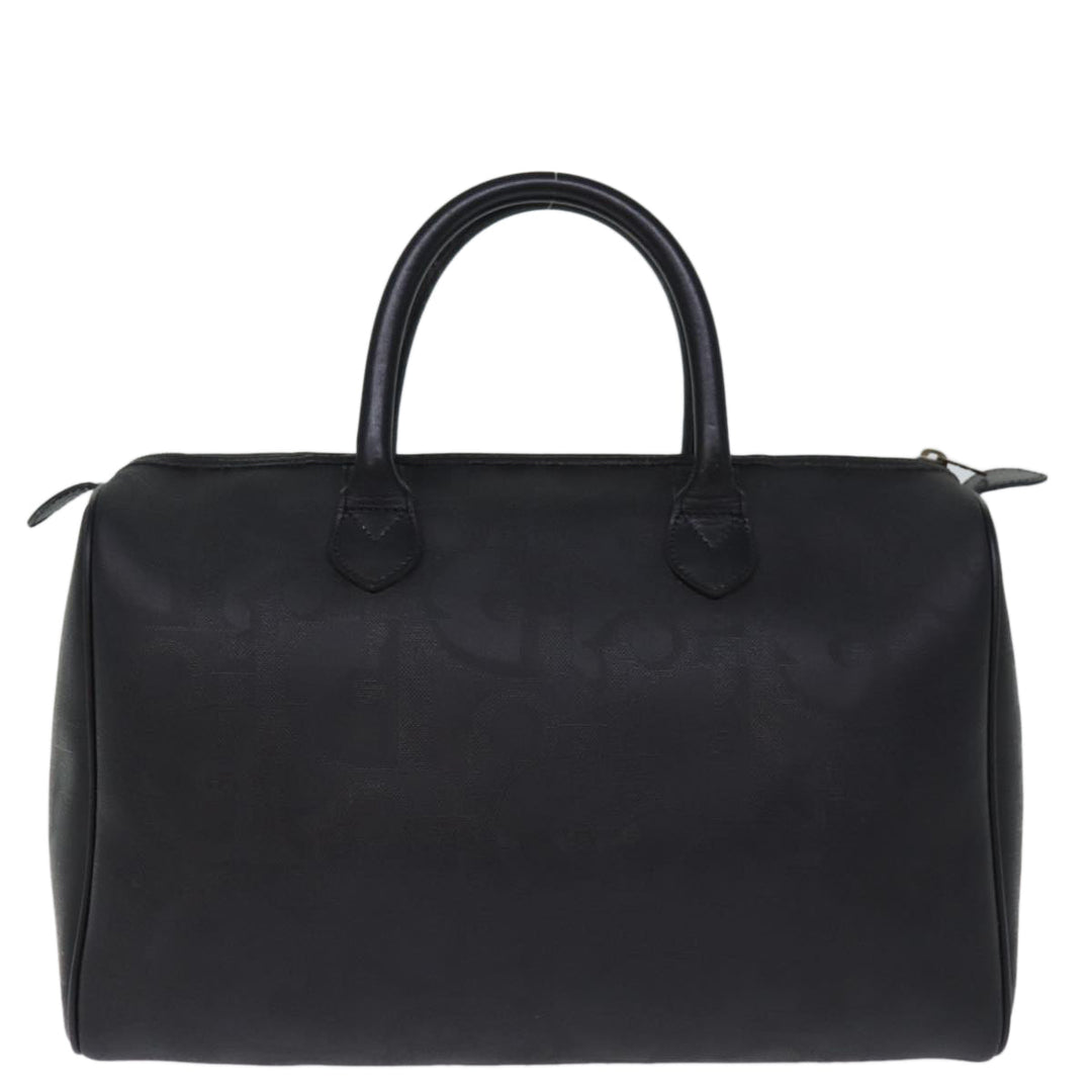 CHRISTIAN Dior Trotter Canvas Boston Bag Black Auth yk12582